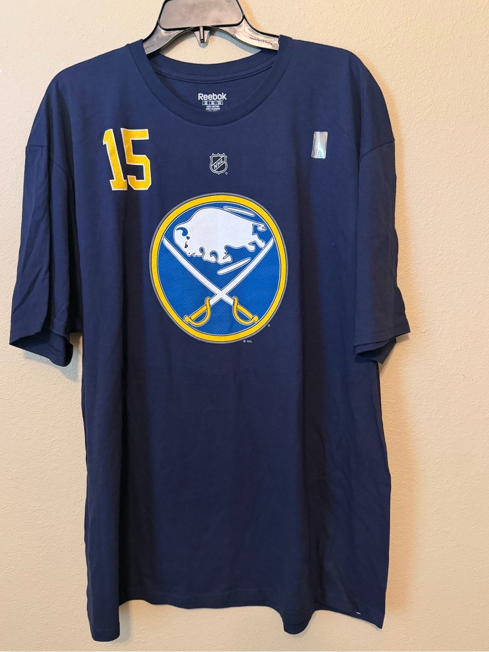 Reebok Buffalo Sabres Jack Eichel #15 T-Shirt Men’s 2XL Blue NHL Hockey NWOT